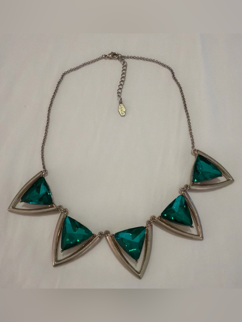 Kensie Emerald Triangle Statement Necklace - Women Jewelry